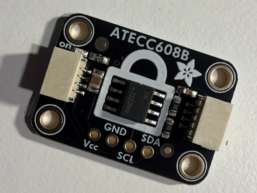 The Adafruit ATECC608B chip board