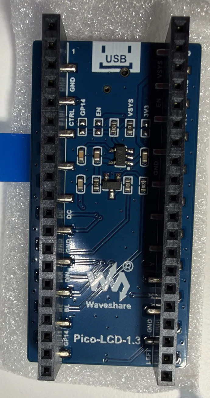 The back of the screen board, USB mark at the top